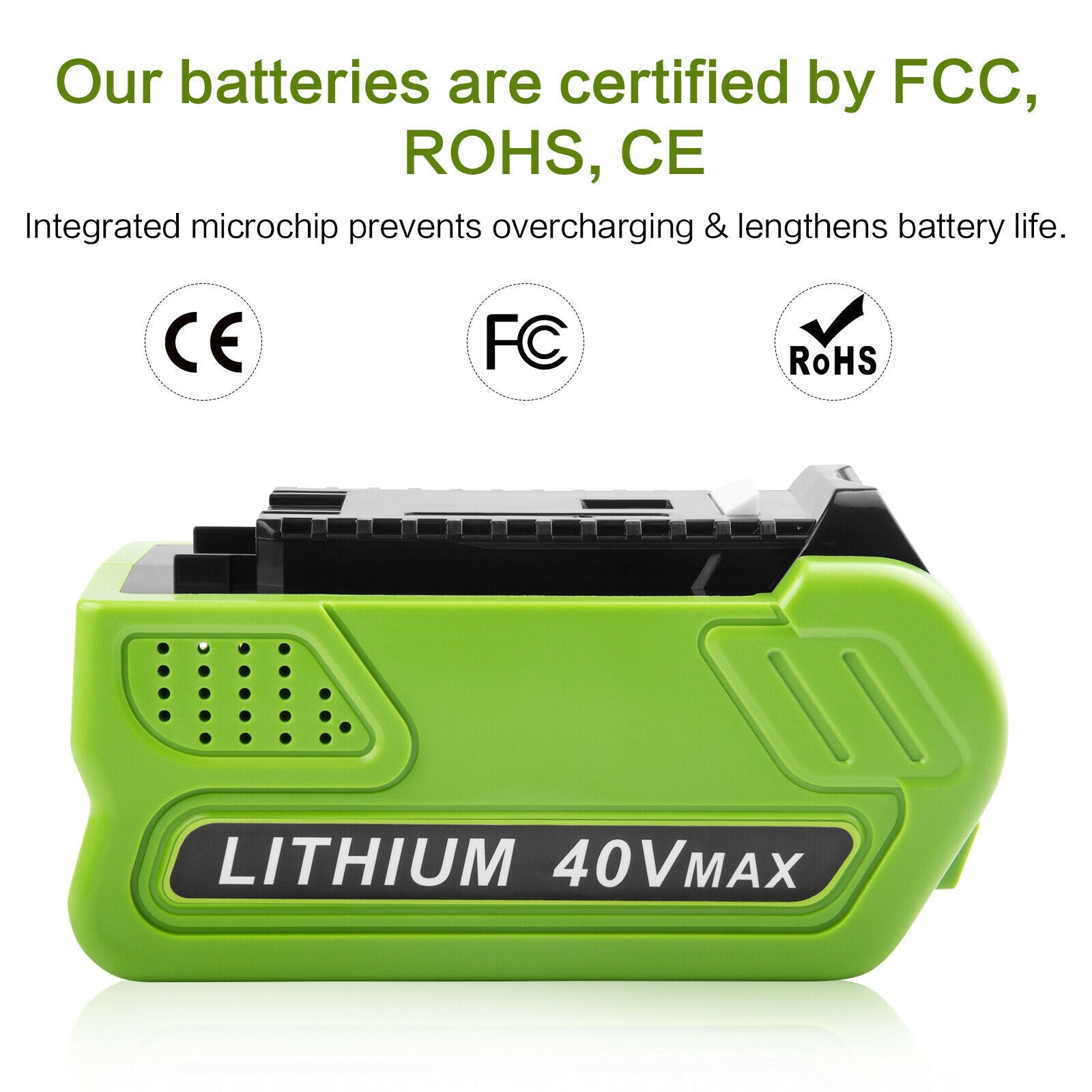40V Battery for GreenWorks Cordless Lawn Mower, String Trimmer, Snow Thrower 40V Battery for GreenWorks Cordless Lawn Mower, String Trimmer, Snow Thrower